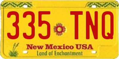 NM license plate 335TNQ