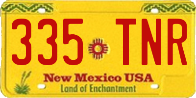 NM license plate 335TNR