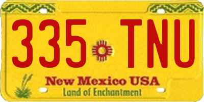 NM license plate 335TNU