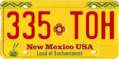 NM license plate 335TOH
