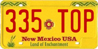 NM license plate 335TOP