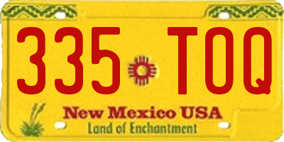 NM license plate 335TOQ