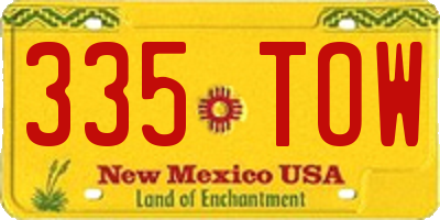 NM license plate 335TOW