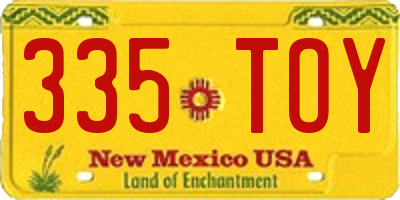 NM license plate 335TOY