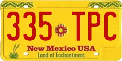 NM license plate 335TPC