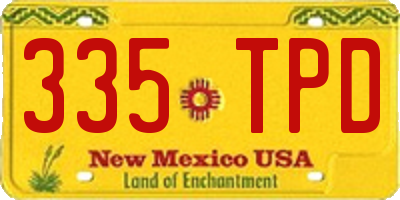 NM license plate 335TPD