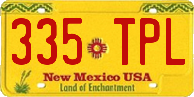 NM license plate 335TPL