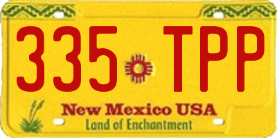 NM license plate 335TPP