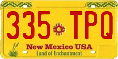 NM license plate 335TPQ