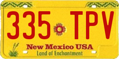NM license plate 335TPV