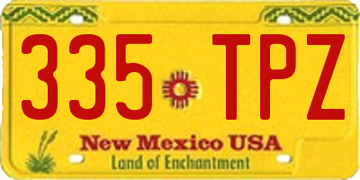 NM license plate 335TPZ