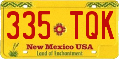 NM license plate 335TQK