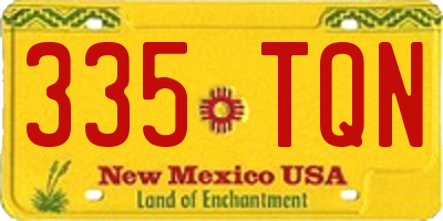 NM license plate 335TQN