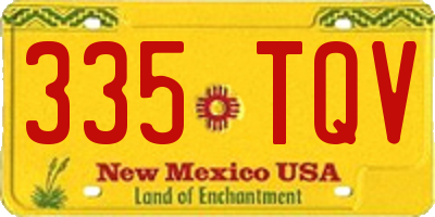 NM license plate 335TQV