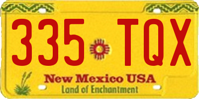 NM license plate 335TQX