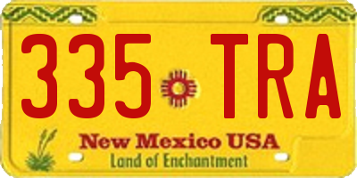 NM license plate 335TRA