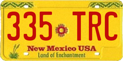NM license plate 335TRC
