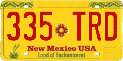 NM license plate 335TRD