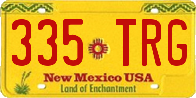 NM license plate 335TRG