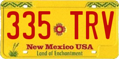 NM license plate 335TRV