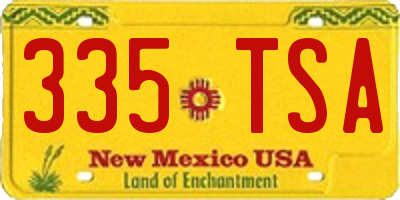 NM license plate 335TSA