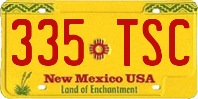 NM license plate 335TSC