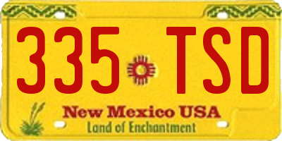 NM license plate 335TSD