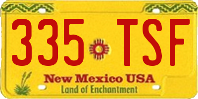 NM license plate 335TSF