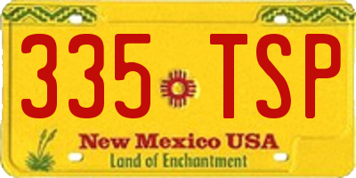 NM license plate 335TSP