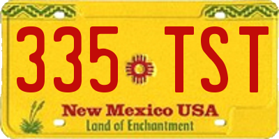 NM license plate 335TST