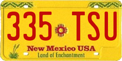 NM license plate 335TSU