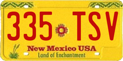 NM license plate 335TSV