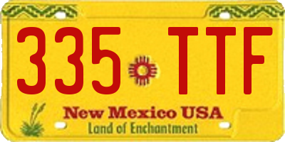 NM license plate 335TTF