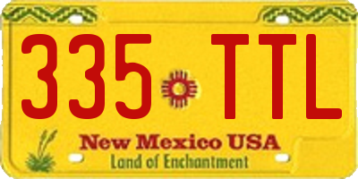 NM license plate 335TTL