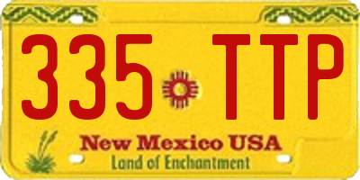 NM license plate 335TTP