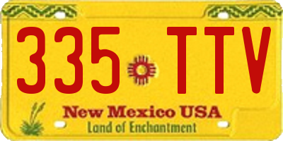 NM license plate 335TTV