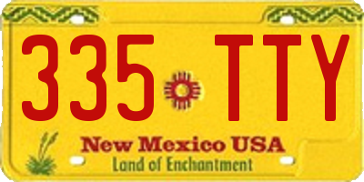 NM license plate 335TTY