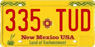 NM license plate 335TUD