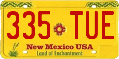 NM license plate 335TUE