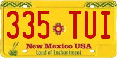 NM license plate 335TUI