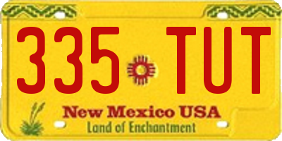 NM license plate 335TUT