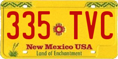 NM license plate 335TVC