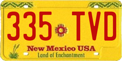 NM license plate 335TVD