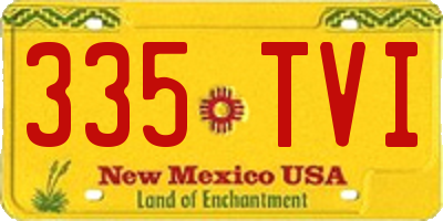 NM license plate 335TVI