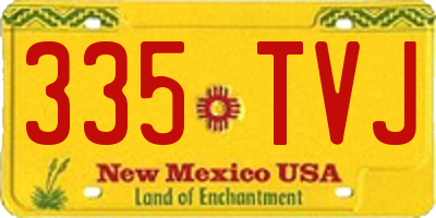 NM license plate 335TVJ