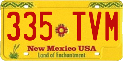 NM license plate 335TVM