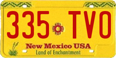 NM license plate 335TVO
