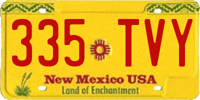 NM license plate 335TVY