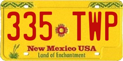 NM license plate 335TWP
