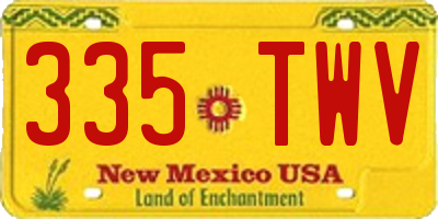 NM license plate 335TWV